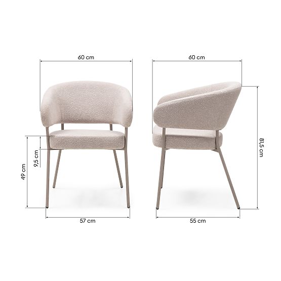 Kárpitozott Lamu szék bézs, bouclé