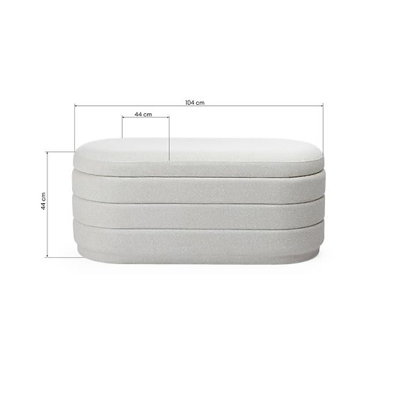 Kárpitozott Layer puff tárolóhellyel, bézs
