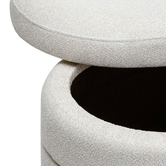 Kárpitozott Layer puff tárolóhellyel, bézs