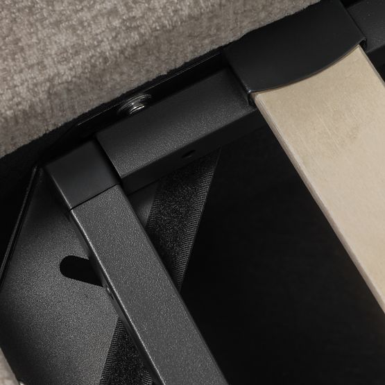 Kárpitozott Luno ágy 140x200 cm, ráccsal és tárolóval, világos bézs, lekerekített