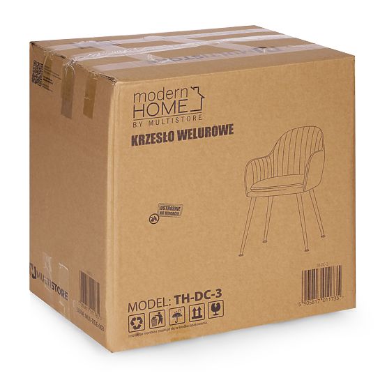 Kárpitozott modern bársony szék étkezőbe és nappaliba krémszínű ModernHome