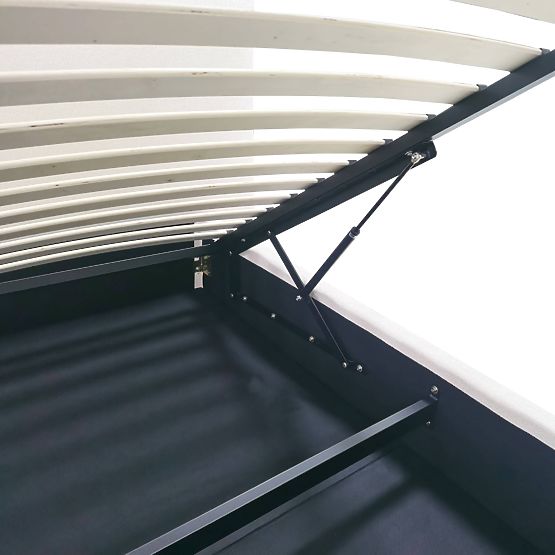 Kárpitozott Yunar ágy 180x200 cm, ráccsal és tárolóval, bézs