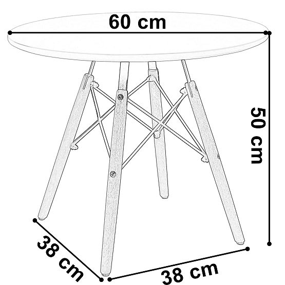 Kerek asztal PARIS DTW 60 cm fehér