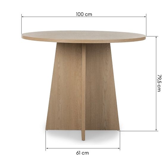 Kerek étkezőasztal Merlo 100 cm, Cremona Torro Tölgy