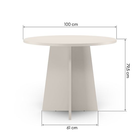 Kerek étkezőasztal Merlo 100 cm, kasmír