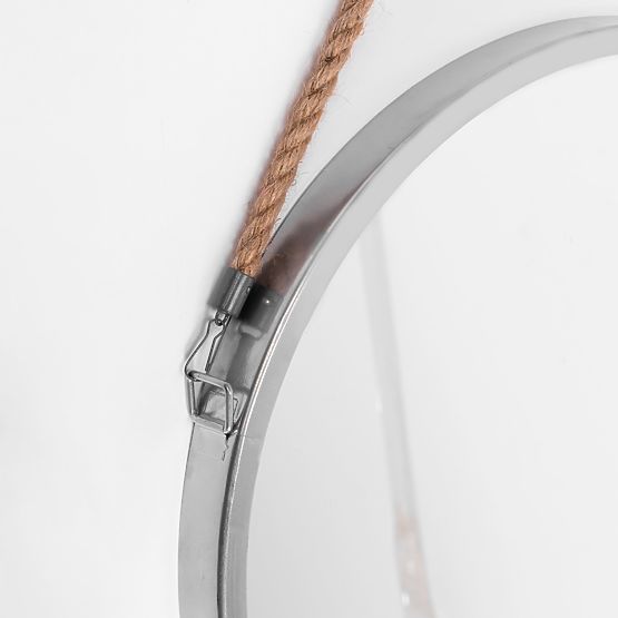 KEREK EZÜST TÜKÖR KÖTÉLEN 40CM KLMH-0410S-1