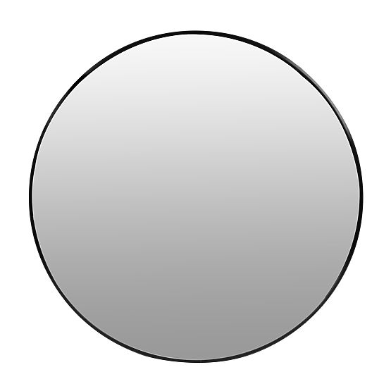 Kerek fali tükör 80 cm függesztett modern fekete alumínium keret ModernHome