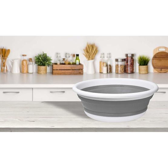 Kerek tál 37 cm fehér-szürke ELBA COMPACT 9 liter