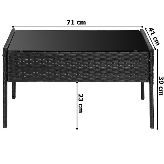 Kerti bútor technorattanból 4 az 1-ben szett MAGNOLIA fekete bézs párnákkal