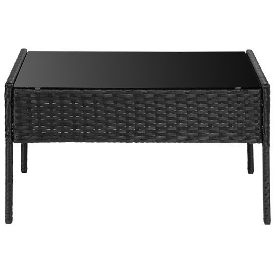 Kerti bútor technorattanból 4 az 1-ben szett MAGNOLIA fekete bézs párnákkal