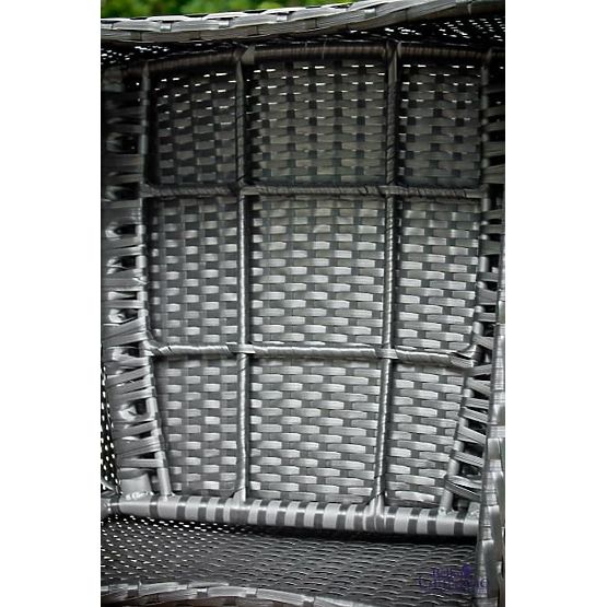 Kerti bútor technorattanból (kanapé 123cm, 2 x fotel + asztal) UNICO fekete