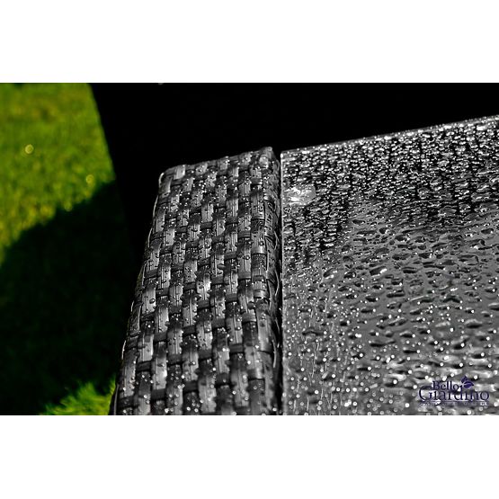 Kerti bútor technorattanból (kanapé 123cm, 2 x fotel + asztal) UNICO fekete