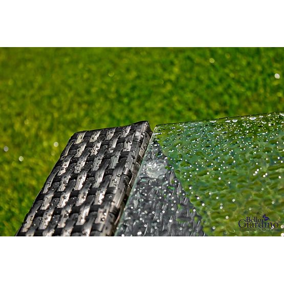 Kerti bútor technorattanból (kanapé 123cm, 2 x fotel + asztal) UNICO fekete