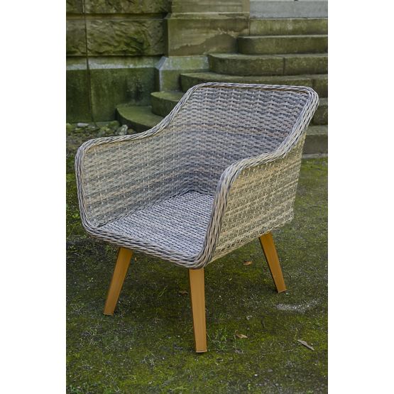 Kerti bútor technorattanból (nagy 3 személyes kanapé + 2 fotel + asztal) LARGO Szürke keverék