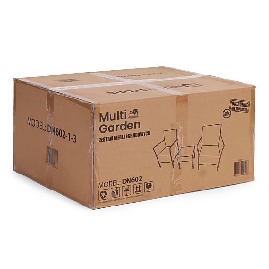 Kerti bútorkészlet 2 szék + asztal edzett üveg barna MultiGarden