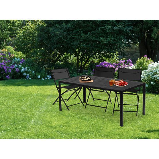 Kerti catering asztal 156 x 78 cm Fekete