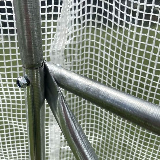 Kerti fóliasátor alagút 3x2x2 m többcélú fém keret fehér fólia 2 bejárat