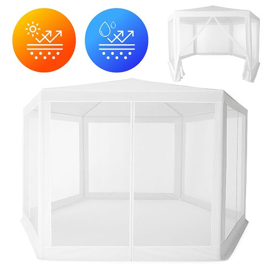 Kerti kereskedelmi pavilonsátor 2x2x2 m szúnyoghálóval fehér MultiGarden