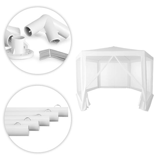 Kerti kereskedelmi pavilonsátor 2x2x2 m szúnyoghálóval fehér MultiGarden