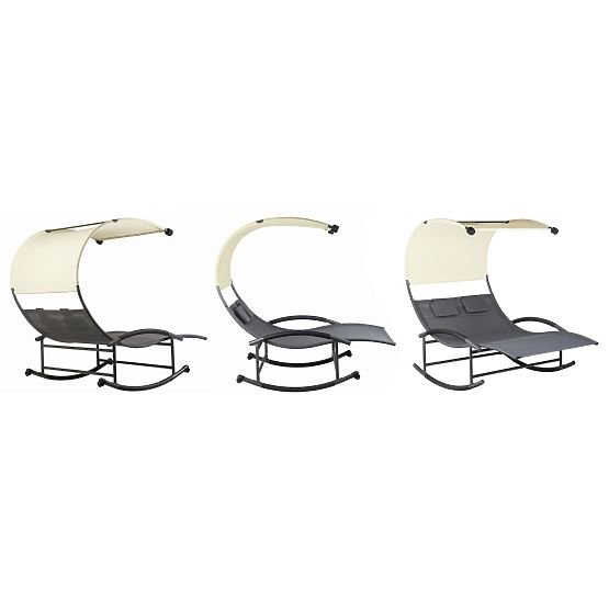 Kerti nyugágy baldachinnal és hintával