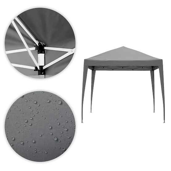 Kerti pavilon sátor 3x3 m automatikusan nyitható tetővel teraszra, kertbe MultiGarden