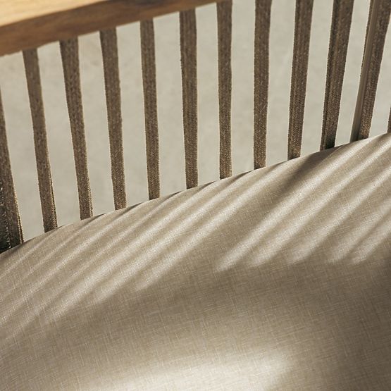 Kerti sarokgarnitúra Vetralla asztallal, fonott, FSC akácfa, teak megjelenés, világos bézs