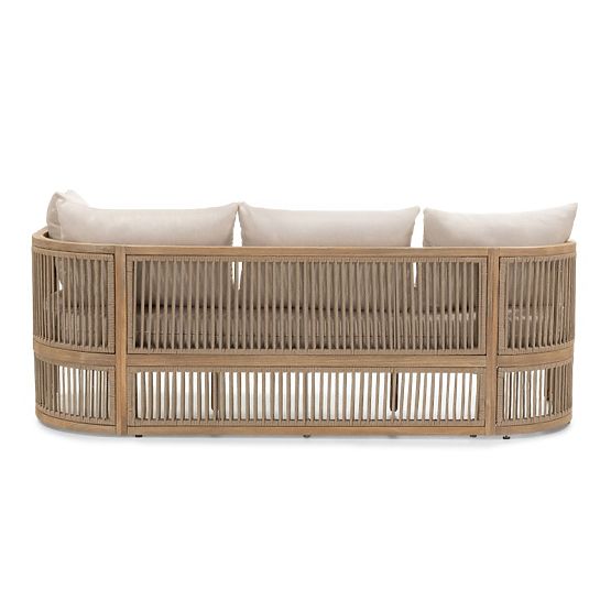 Kerti sarokgarnitúra Vetralla asztallal, fonott, FSC akácfa, teak megjelenés, világos bézs