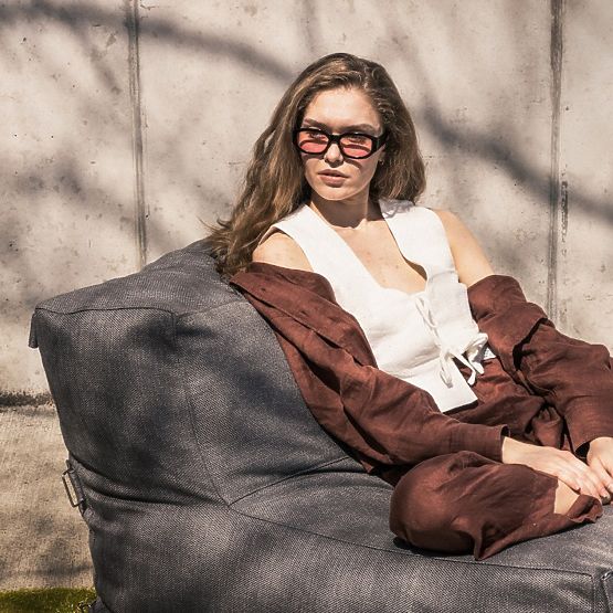 Kerti sarokhoz való Vacuum középső modul huzattal, szürke