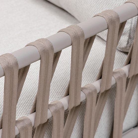 Kerti sarokkanapé asztallal Amarello, alumínium, fonott, világos bézs/bézsszürke