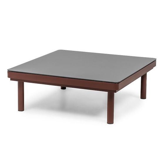 Kerti sarokkanapé asztallal Amarello, alumínium, fonott, világos bézs/bordóbarna