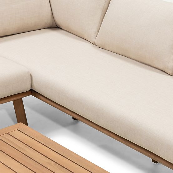 Kerti sarokkanapé asztallal Penne, FSC eukaliptusz fa, bézs