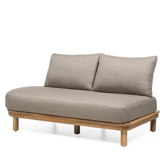 Kerti sarokkanapé asztallal Summerland, akácfa, teak megjelenés, barnásszürke, ívelt forma