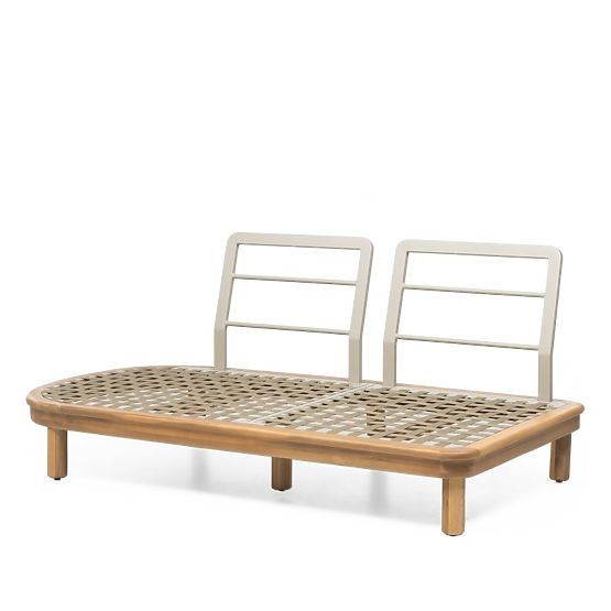 Kerti sarokkanapé asztallal Summerland, akácfa, teak megjelenés, barnásszürke, ívelt forma