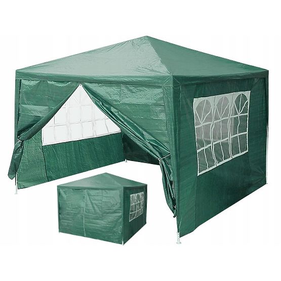 Kerti sátor pavilon 3x3 m 4 fal zöld MultiGarden