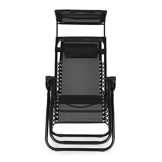 Kerti strand nyugágy állítható háttámlával és mozgatható tetővel Modernhome - fekete