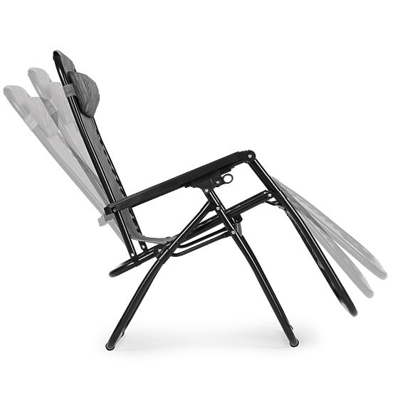 Kerti strand szék állítható háttámlával ZERO GRAVITY ModernHome - szürke