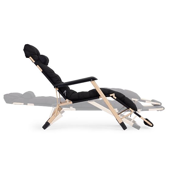 Kerti strandnyugágy 2 az 1-ben párnával, állítható lábtartóval, fekete, arany keret MultiGarden