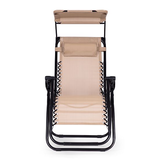 Kerti strandnyugágy állítható háttámlával és mozgatható tetővel Modernhome - bézs