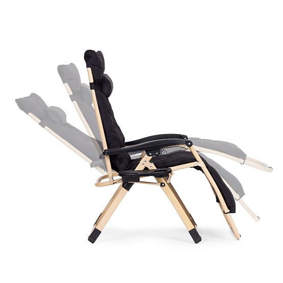 Kerti strandnyugágy párnával és állítható háttámlával, fekete arany keret, MultiGarden