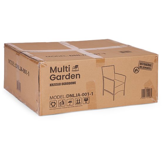 Kerti szék párnával erkélyre, teraszra, kertbe, fekete MultiGarden