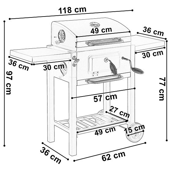 Kerti szén grill CARBON fekete