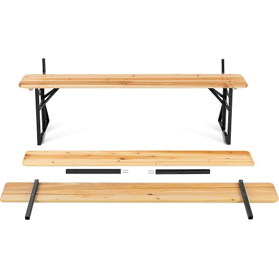 Kerti szett acél-fa PORTER 170 cm asztal + 2 pad