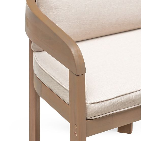 Kerti szett Satori II, 240 cm-es asztal + 6 szék, FSC akácfa, teak megjelenés, bézs, lekerekített