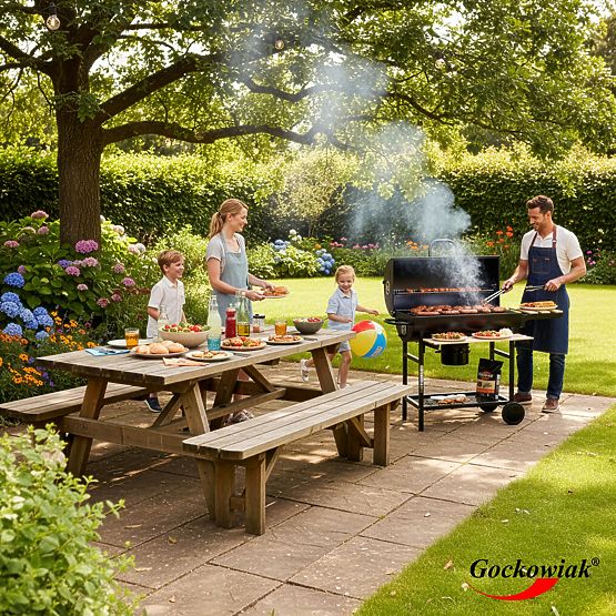 Kerti szögletes grill 2 rács hamutartó BAREL WOOD