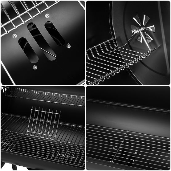 Kerti szögletes grill 2 rács hamutartó BAREL WOOD