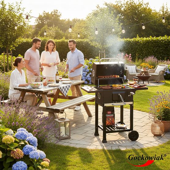 Kerti szögletes grill öntöttvas ráccsal FERRO