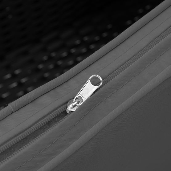 Kerti technorattan pad CORDOBA fekete szürke párnákkal