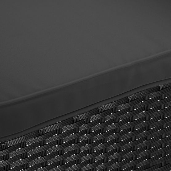 Kerti technorattan pad CORDOBA fekete szürke párnákkal