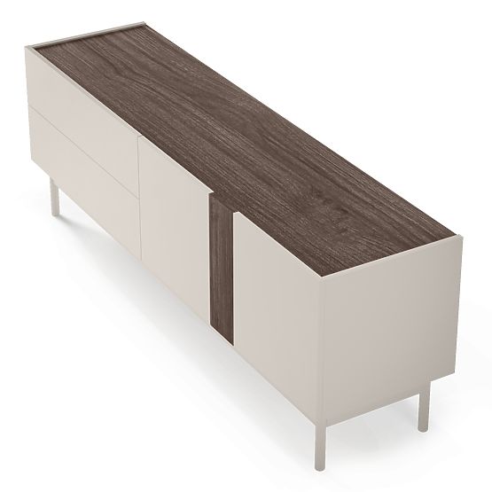 Kétszárnyú TV szekrény fiókokkal Berula, kasmír, Villa dió