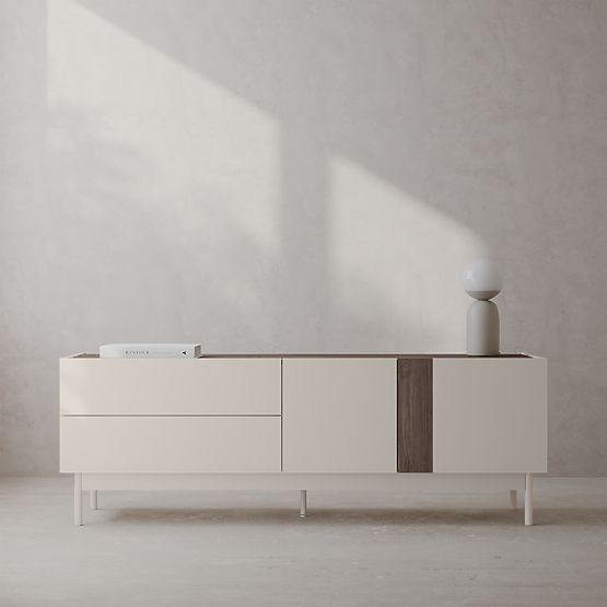 Kétszárnyú TV szekrény fiókokkal Berula, kasmír, Villa dió